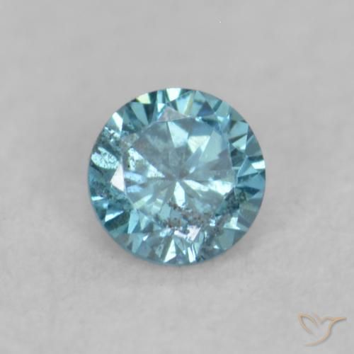 0.03ct Natural Azul Diamante, Redondo, VVS-VS