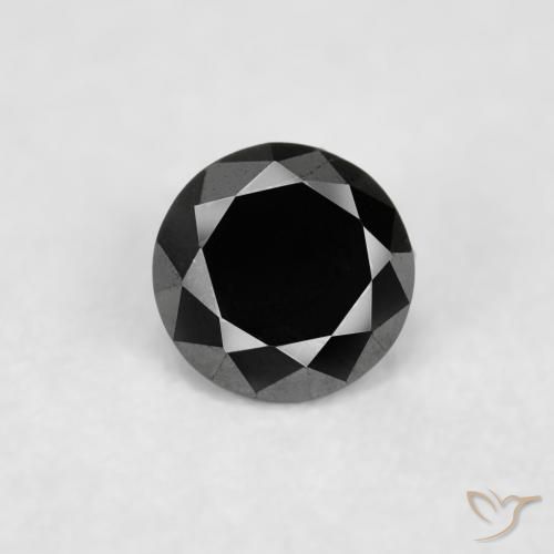 0.03ct Natural Preto Diamante, Redondo, Opaco