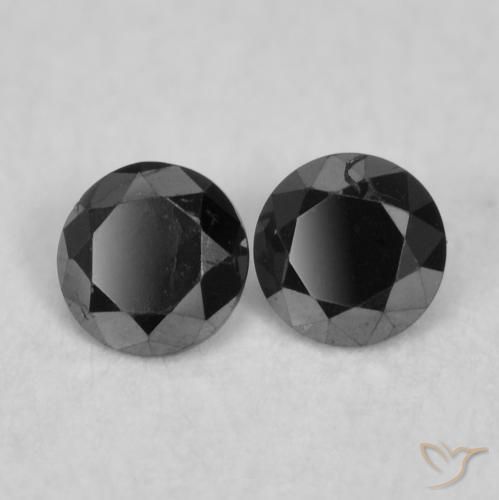 Pedras preciosas de Diamante Preto natural de 0.08 ct, Redondo, Opaco