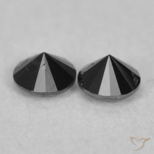 Pedras preciosas de Diamante Preto natural de 0.08 ct, Redondo, Opaco