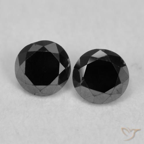 0.10ctw Natural Preto Diamante, Redondo, Opaco