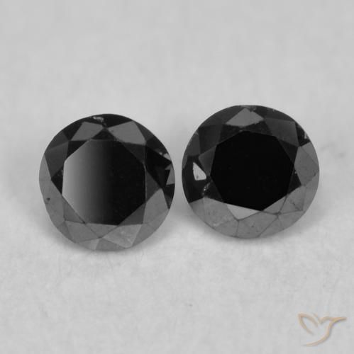 Pedras preciosas de Diamante Preto natural de 0.10 ct, Redondo, Opaco