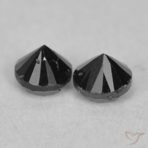 Pedras preciosas de Diamante Preto natural de 0.10 ct, Redondo, Opaco