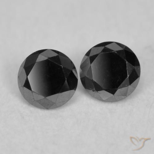 Pedras preciosas de Diamante Preto natural de 0.09 ct, Redondo, Opaco