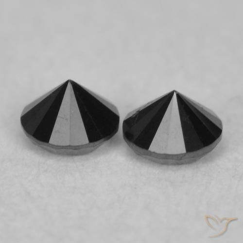 Pedras preciosas de Diamante Preto natural de 0.09 ct, Redondo, Opaco