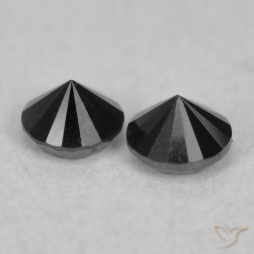 Pedras preciosas de Diamante Preto natural de 0.10 ct, Redondo, Opaco