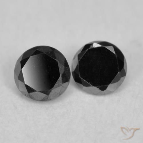 Pedras preciosas de Diamante Preto natural de 0.08 ct, Redondo, Opaco