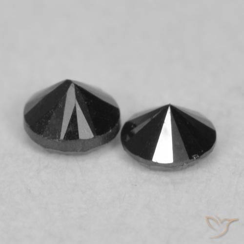 Pedras preciosas de Diamante Preto natural de 0.08 ct, Redondo, Opaco