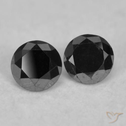 Pedras preciosas de Diamante Preto natural de 0.09 ct, Redondo, Opaco