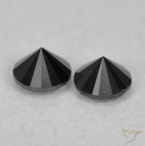 Pedras preciosas de Diamante Preto natural de 0.09 ct, Redondo, Opaco