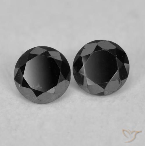 Pedras preciosas de Diamante Preto natural de 0.07 ct, Redondo, Opaco