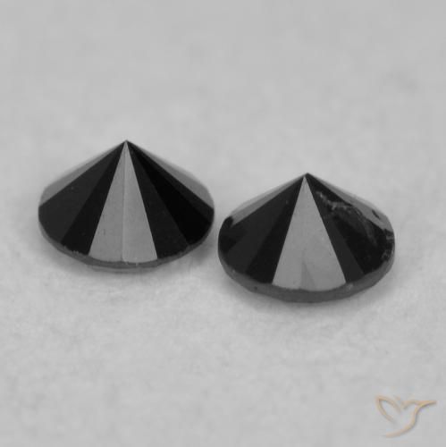 Pedras preciosas de Diamante Preto natural de 0.07 ct, Redondo, Opaco