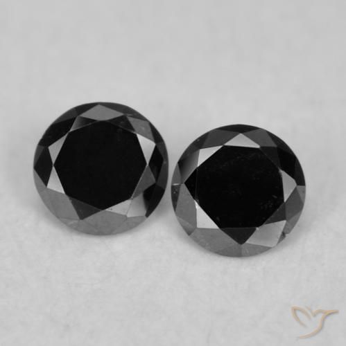 0.08ctw Natural Preto Diamante, Redondo, Opaco