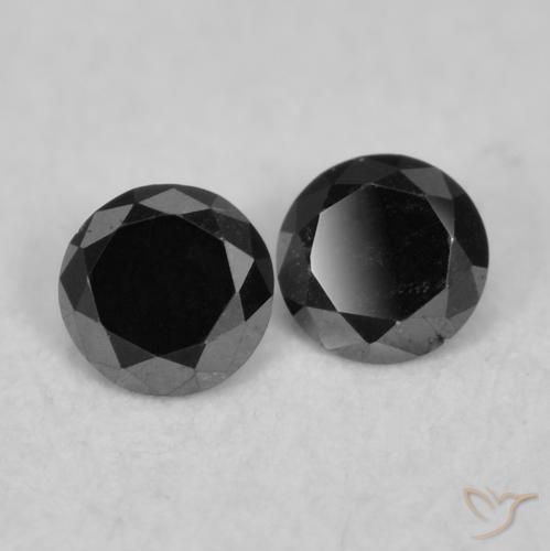Pedras preciosas de Diamante Preto natural de 0.08 ct, Redondo, Opaco