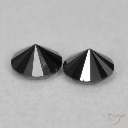 Pedras preciosas de Diamante Preto natural de 0.08 ct, Redondo, Opaco
