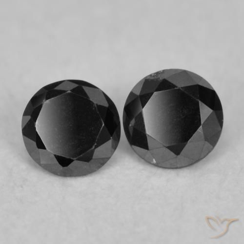 Pedras preciosas de Diamante Preto natural de 0.09 ct, Redondo, Opaco
