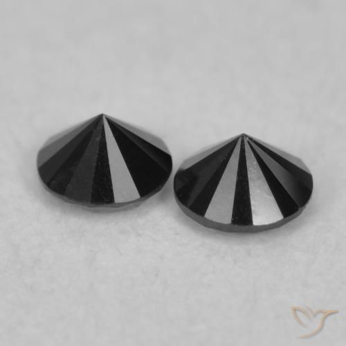 Pedras preciosas de Diamante Preto natural de 0.09 ct, Redondo, Opaco