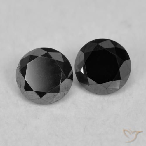 Pedras preciosas de Diamante Preto natural de 0.09 ct, Redondo, Opaco