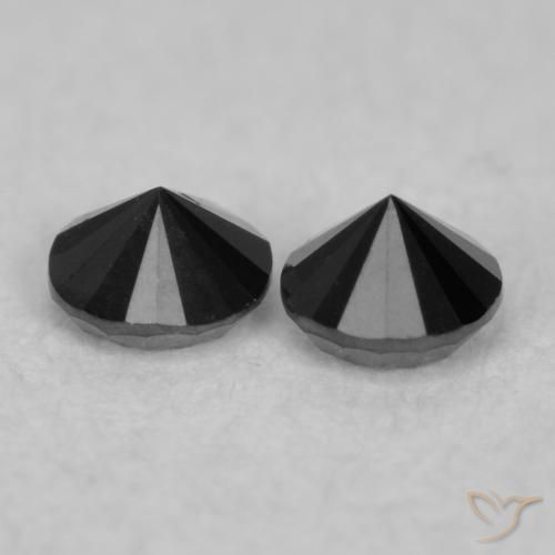 Pedras preciosas de Diamante Preto natural de 0.09 ct, Redondo, Opaco