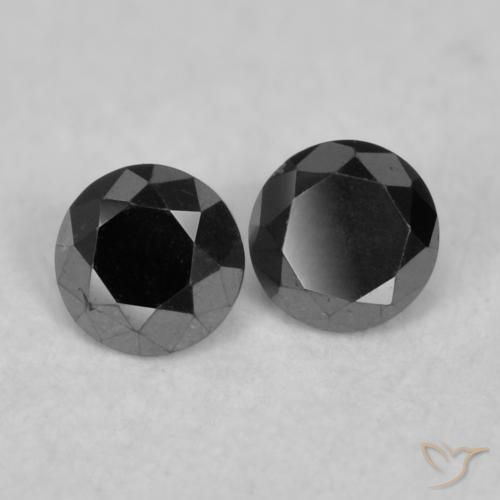 Pedras preciosas de Diamante Preto natural de 0.09 ct, Redondo, Opaco