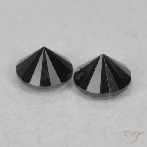 Pedras preciosas de Diamante Preto natural de 0.09 ct, Redondo, Opaco