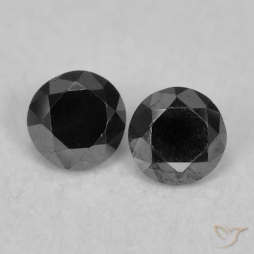 0.10ctw Natural Preto Diamante, Redondo, Opaco