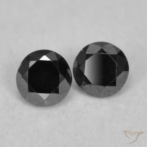 Pedras preciosas de Diamante Preto natural de 0.10 ct, Redondo, Opaco