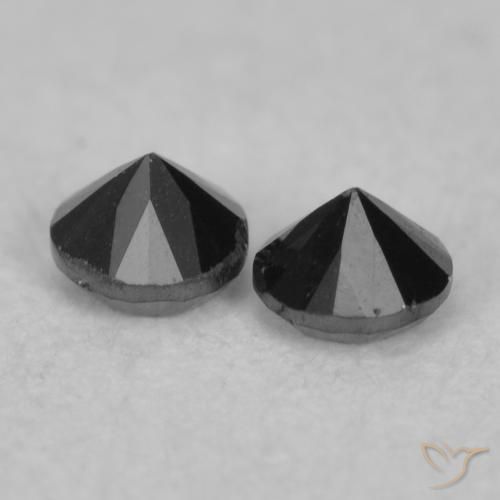 Pedras preciosas de Diamante Preto natural de 0.10 ct, Redondo, Opaco