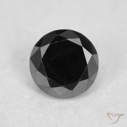 0.03ct Natural Preto Diamante, Redondo, Opaco