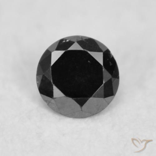 0.02ct Natural Preto Diamante, Redondo, Opaco