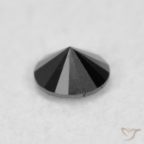 Diamante Preto Natural 0.02ct, Redondo, Opaco