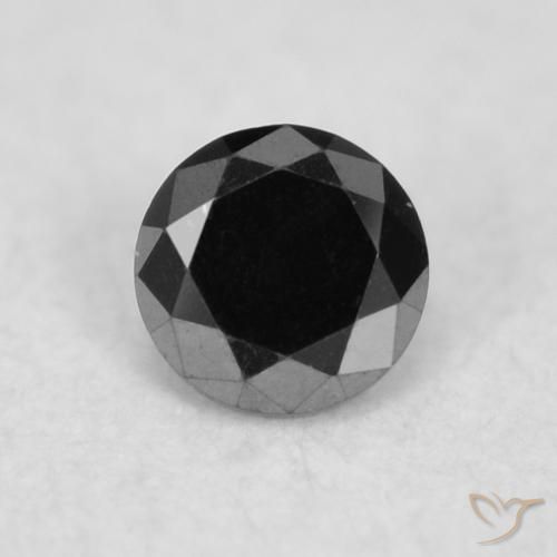0.02ct Natural Preto Diamante, Redondo, Opaco