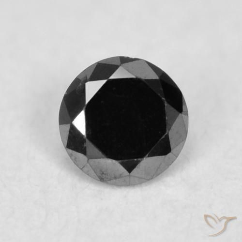 0.03ct Natural Preto Diamante, Redondo, Opaco