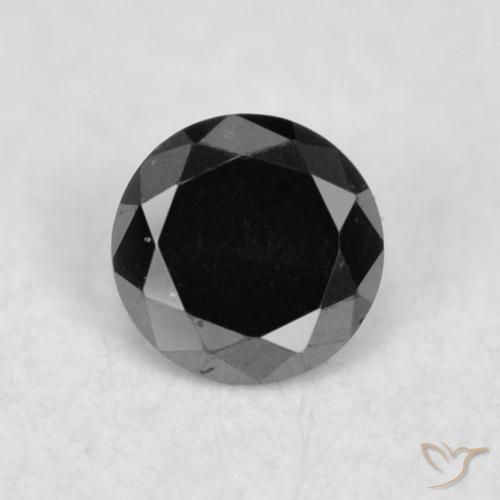 0.03ct Natural Preto Diamante, Redondo, Opaco
