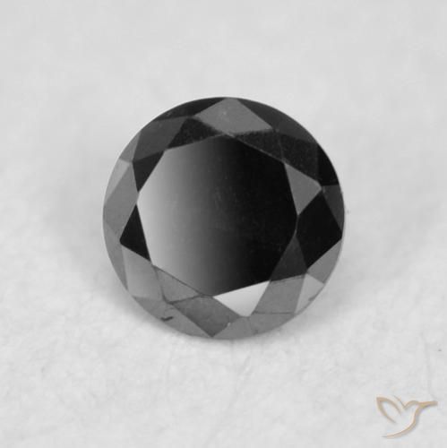 Diamante Preto Natural 0.03ct, Redondo, Opaco