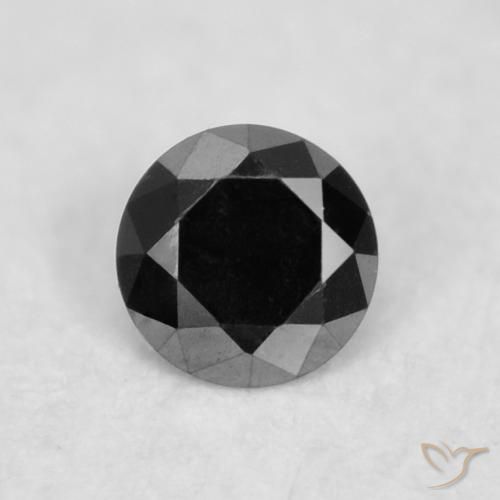 0.02ct Natural Preto Diamante, Redondo, Opaco