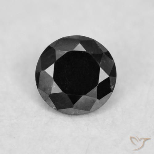 0.02ct Natural Preto Diamante, Redondo, Opaco