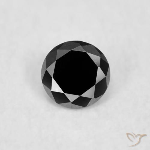 0.03ct Natural Preto Diamante, Redondo, Opaco