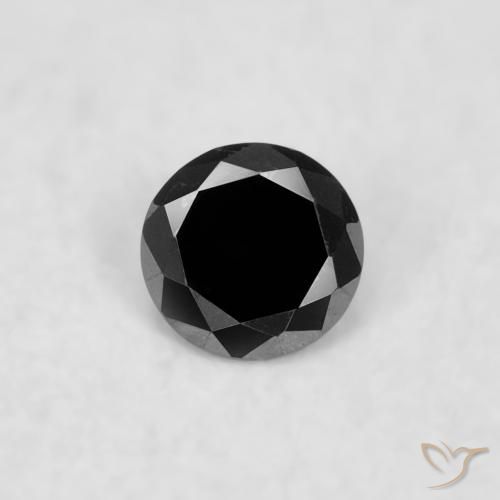 0.02ct Natural Preto Diamante, Redondo, Opaco