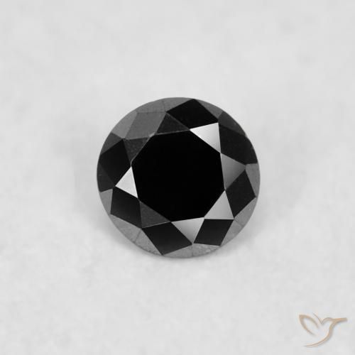 0.03ct Natural Preto Diamante, Redondo, Opaco