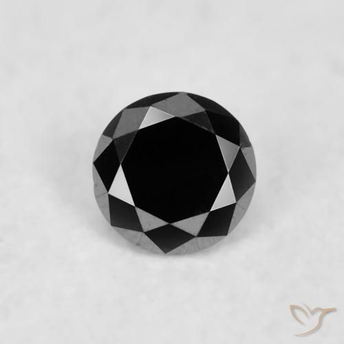 0.03ct Natural Preto Diamante, Redondo, Opaco