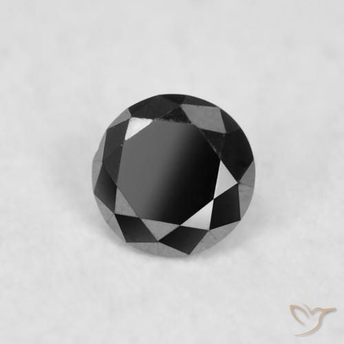 Diamante Preto Natural 0.03ct, Redondo, Opaco