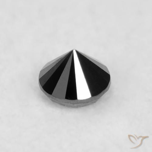 Diamante Preto Natural 0.03ct, Redondo, Opaco