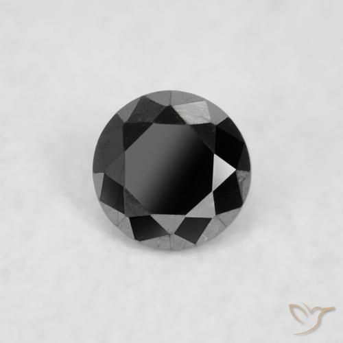 Diamante Preto Natural 0.03ct, Redondo, Opaco