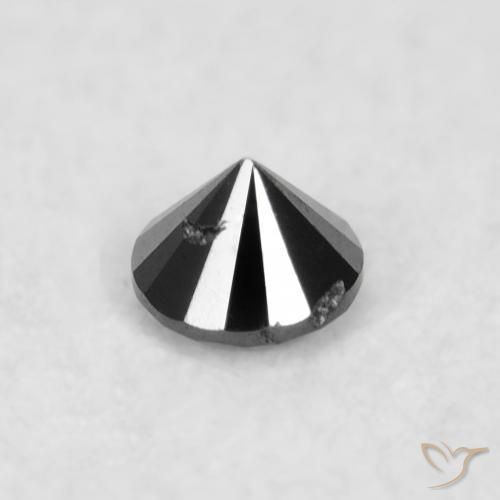 Diamante Preto Natural 0.03ct, Redondo, Opaco