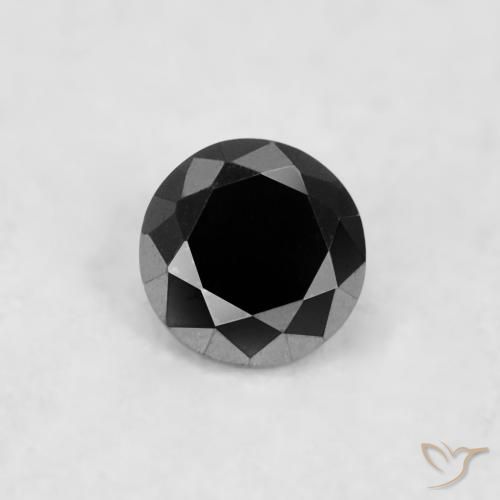 0.04ct Natural Preto Diamante, Redondo, Opaco