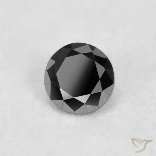 Diamante Preto Natural 0.04ct, Redondo, Opaco