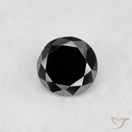 0.02ct Natural Preto Diamante, Redondo, Opaco