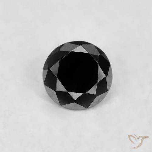 0.02ct Natural Preto Diamante, Redondo, Opaco