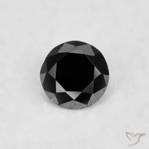 0.02ct Natural Preto Diamante, Redondo, Opaco